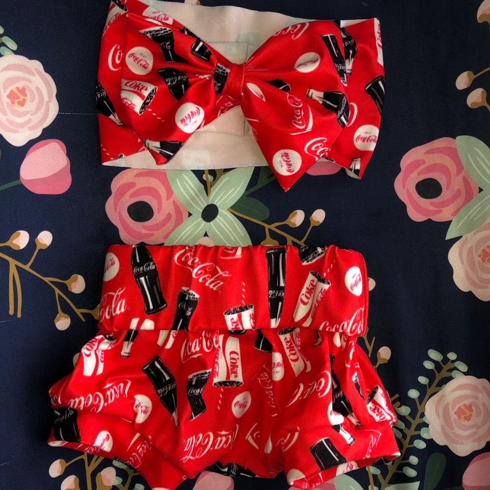 Coca Cola bummies with matching headband